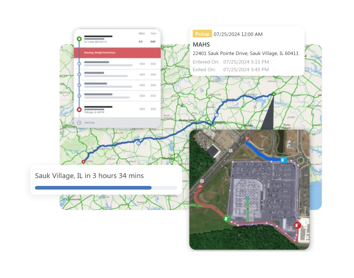 Integrated PC*Miler truck software.