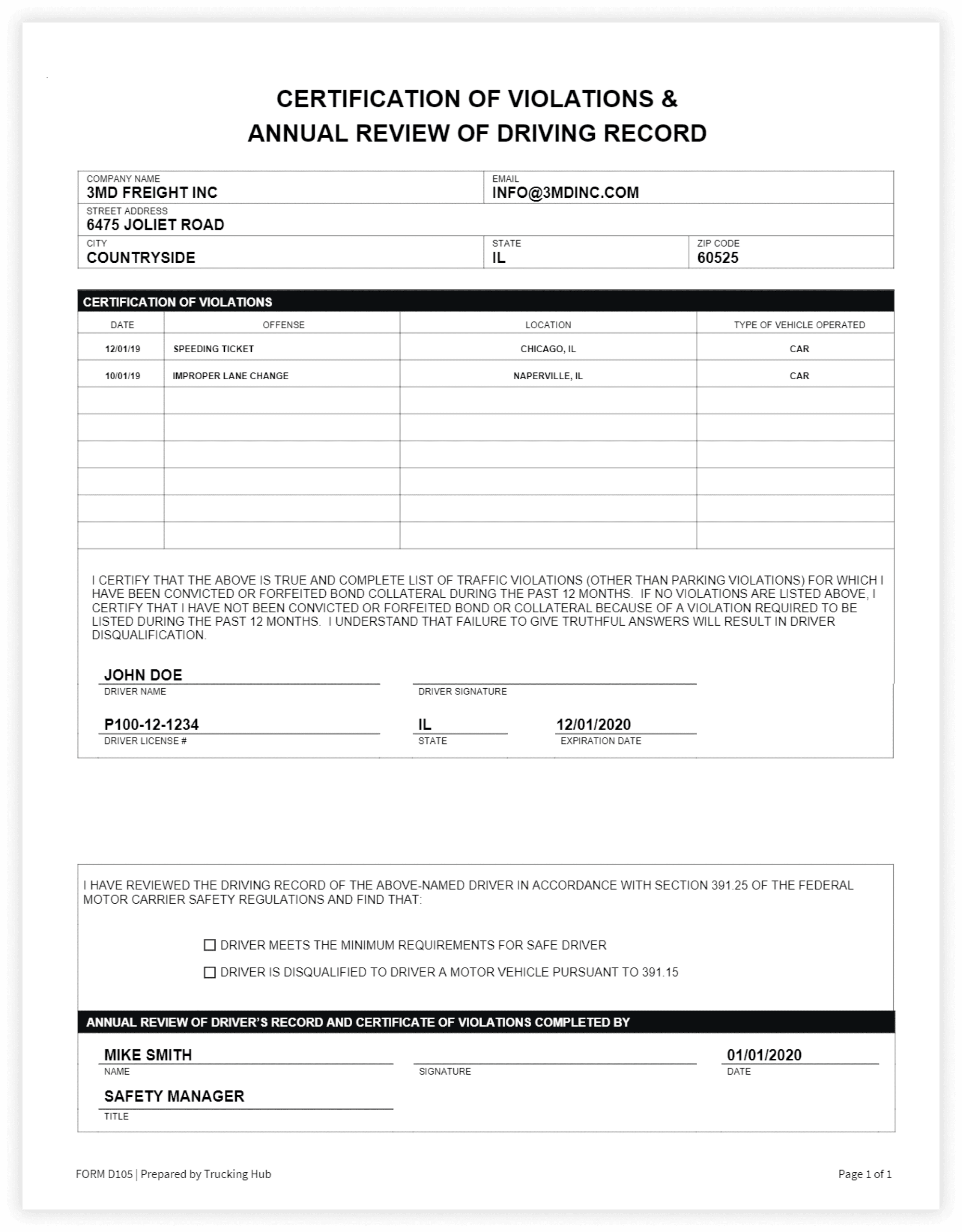 dqf-certification-of-violation-and-annual-review-of-driving-record