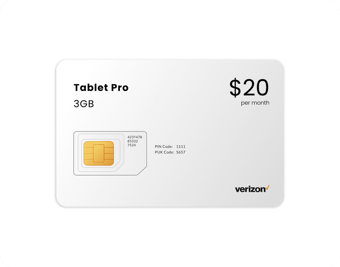 Trucking Tablet Pro Data Plan with SIM shown.