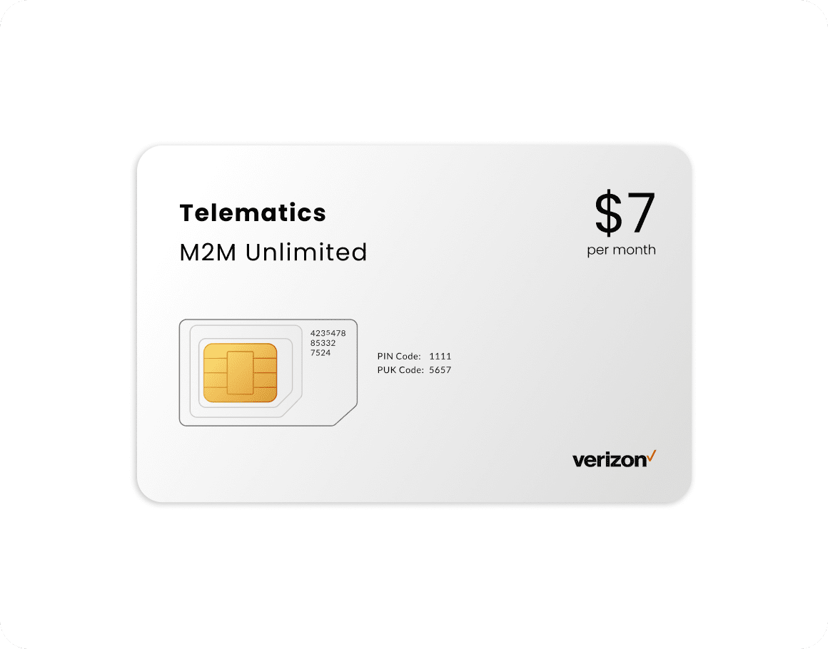Trucking Telematics & GPS Tracking Data Plan with SIM shown.